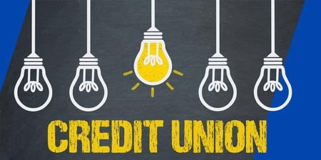 An illustration of light bulbs with the words credit union at the bottom